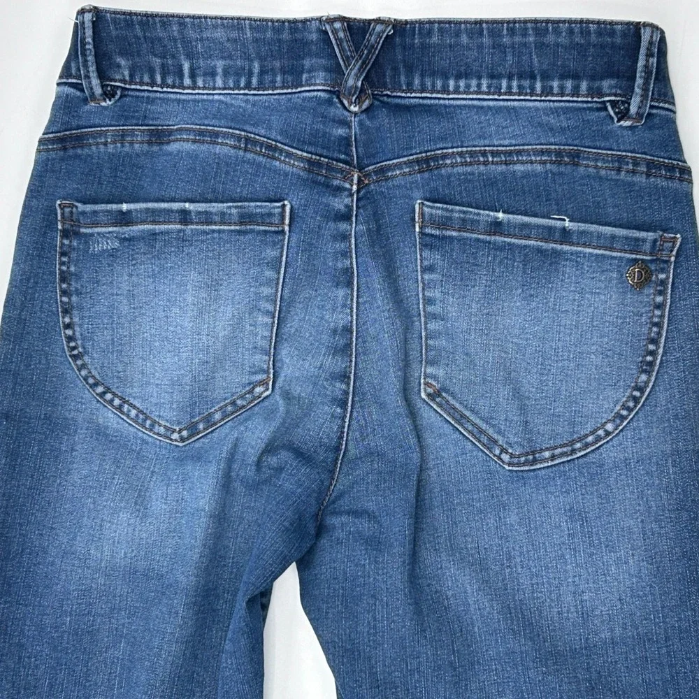 Democracy Ab Solution Skinny Crop Jeans Size 4 Distressed Raw Hem Sculpting - Picture 8 of 8